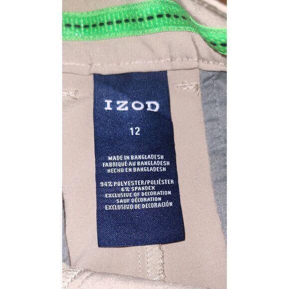 Lot of 2 Izod boy's flat front shorts size 12 New light khaki color - Picture 3 of 6